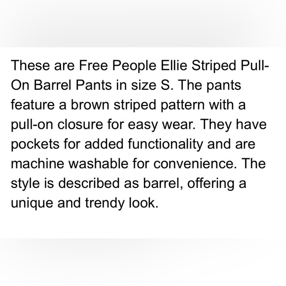 🆕 Free People Ellie Striped barrel pants in rust combo size small - Picture 5 of 13